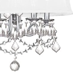 New Castle 20" Wide Brushed Nickel And Crystal Chandelier With Shade -Golden Lighting Shop new castle 20 inch wide brushed nickel and crystal chandelier with shade 7m038views1