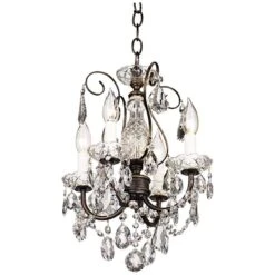 New Orleans 12" Wide Bronze Hand-Cut Crystal Mini Chandelier -Golden Lighting Shop new orleans 12 inch wide bronze hand cut crystal mini chandelier 56258views2