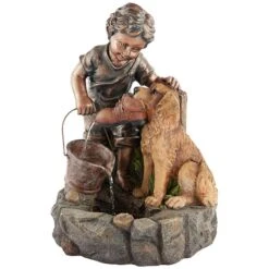 Northport 24 3/4" High Boy Plays With Dog Outdoor Fountain -Golden Lighting Shop northport 24 and three quarter inch high boy plays with dog outdoor fountain 9m486views1