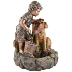 Northport 24 3/4" High Boy Plays With Dog Outdoor Fountain -Golden Lighting Shop northport 24 and three quarter inch high boy plays with dog outdoor fountain 9m486views2