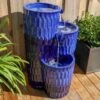 Nueva 25" High Cobalt Blue Ceramic Outdoor Floor Fountain