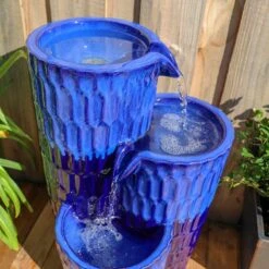 Nueva 25" High Cobalt Blue Ceramic Outdoor Floor Fountain -Golden Lighting Shop nueva 25 inch high cobalt blue ceramic outdoor floor fountain 78f03views1