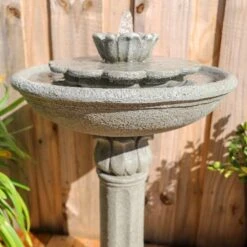 Nymph 25 1/2" High Weathered Stone Patio Bubbler Fountain -Golden Lighting Shop nymph 25 and one half inch high weathered stone patio bubbler fountain 78f08views2