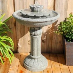 Nymph 25 1/2" High Weathered Stone Patio Bubbler Fountain -Golden Lighting Shop nymph 25 and one half inch high weathered stone patio bubbler fountain 78f08views3