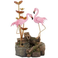 Oceanside 28 1/4" High Flamingos On Rock Outdoor Fountain -Golden Lighting Shop oceanside 28 and one quarter inch high flamingos on rock outdoor fountain 9m491