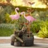 Oceanside 28 1/4" High Flamingos On Rock Outdoor Fountain -Golden Lighting Shop oceanside 28 and one quarter inch high flamingos on rock outdoor fountain 9m491cropped