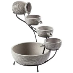 Oslo 22"H Dark Gray Cement Solar Cascade Outdoor Fountain -Golden Lighting Shop oslo 22 inchh dark gray cement solar cascade outdoor fountain 86e56