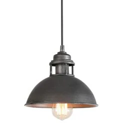 Parro 9" Wide Antiqued Silver Pod Lid Mini Pendant -Golden Lighting Shop parro 9 inch wide antiqued silver pod lid mini pendant 702v1