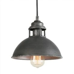 Parro 9" Wide Antiqued Silver Pod Lid Mini Pendant -Golden Lighting Shop parro 9 inch wide antiqued silver pod lid mini pendant 702v1views2