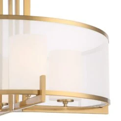 Persephone 24" Wide Warm Antique Brass Drum Pendant Light -Golden Lighting Shop persephone 24 inch wide warm antique brass drum pendant light 95r53views1