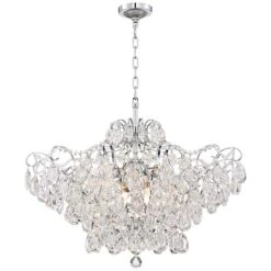 Petunia 28" Wide Chrome Crystal Chandelier 10 Petunia 28" Wide Chrome Crystal Chandelier -Golden Lighting Shop petunia 28 inch wide chrome crystal chandelier 14a17