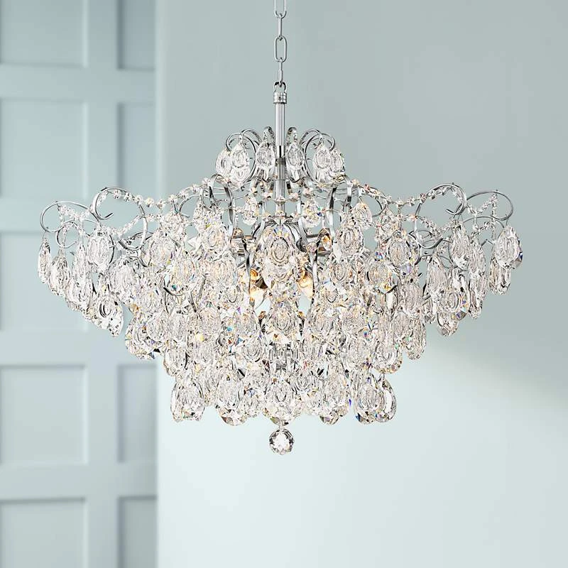 Petunia 28" Wide Chrome Crystal Chandelier 4 Petunia 28" Wide Chrome Crystal Chandelier - Image 2