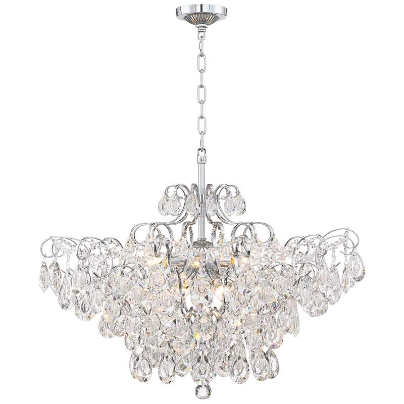 Petunia 28" Wide Chrome Crystal Chandelier 6 Petunia 28" Wide Chrome Crystal Chandelier - Image 4