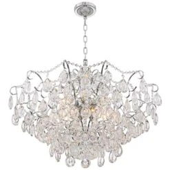 Petunia 28" Wide Chrome Crystal Chandelier 12 Petunia 28" Wide Chrome Crystal Chandelier -Golden Lighting Shop petunia 28 inch wide chrome crystal chandelier 14a17views2