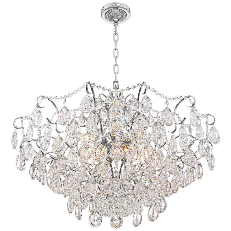 Petunia 28" Wide Chrome Crystal Chandelier 7 Petunia 28" Wide Chrome Crystal Chandelier - Image 5