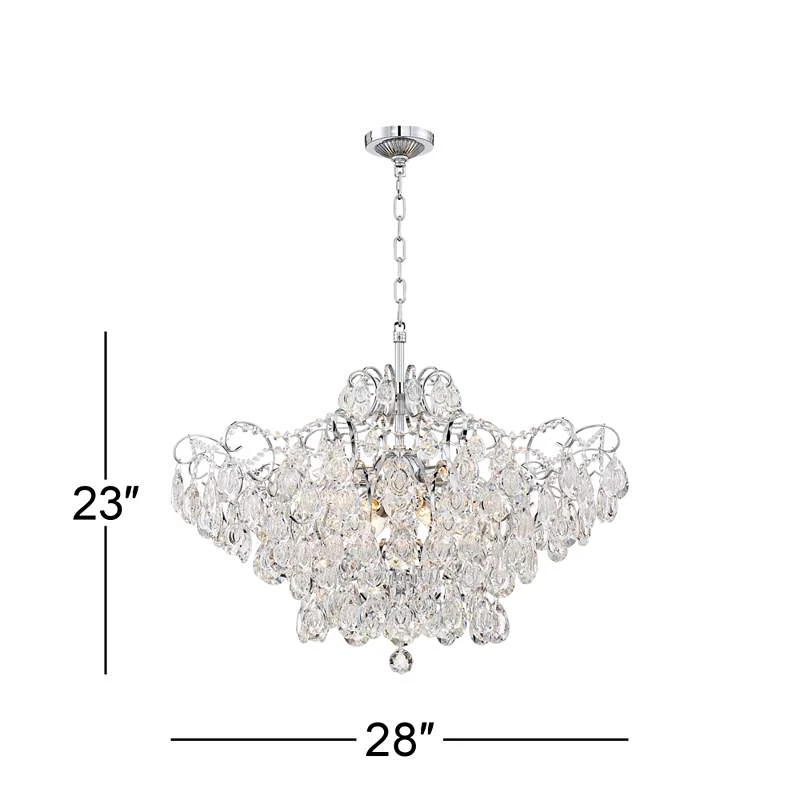 Petunia 28" Wide Chrome Crystal Chandelier 8 Petunia 28" Wide Chrome Crystal Chandelier - Image 6