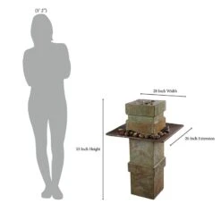 Pilaster Post 33" High Slate Indoor-Outdoor Bubbler Fountain -Golden Lighting Shop pilaster post 33 inch high slate indoor outdoor bubbler fountain 66k62views4