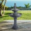Pineapple 44" High Grey Stone 3-Tier Outdoor Fountain -Golden Lighting Shop pineapple 44 inch high grey stone 3 tier outdoor fountain 1g437cropped