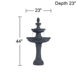 Pineapple 44" High Grey Stone 3-Tier Outdoor Fountain 13 Pineapple 44" High Grey Stone 3-Tier Outdoor Fountain -Golden Lighting Shop pineapple 44 inch high grey stone 3 tier outdoor fountain 1g437views4
