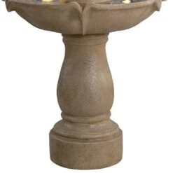 Plantation 62"H Sandstone 3-Tier Outdoor LED Floor Fountain -Golden Lighting Shop plantation 62 inchh sandstone 3 tier outdoor led floor fountain 857h0views2