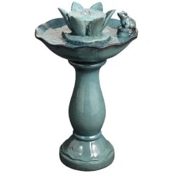 Pleasant Pond 25 1/4" Outdoor Pedestal Frog Fountain -Golden Lighting Shop pleasant pond 25 and one quarter inch outdoor pedestal frog fountain 1g453