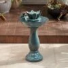 Pleasant Pond 25 1/4" Outdoor Pedestal Frog Fountain -Golden Lighting Shop pleasant pond 25 and one quarter inch outdoor pedestal frog fountain 1g453cropped