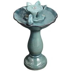 Pleasant Pond 25 1/4" Outdoor Pedestal Frog Fountain -Golden Lighting Shop pleasant pond 25 and one quarter inch outdoor pedestal frog fountain 1g453views4