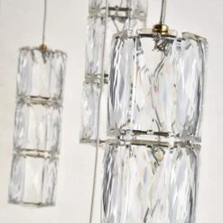 Polaris 28" Wide Gold And Crystal LED Multi Light Pendant -Golden Lighting Shop polaris 28 inch wide gold and crystal led multi light pendant 77h85views2