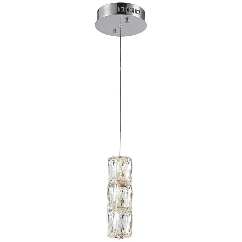 Polaris 6" Wide Chrome And Crystal LED Mini Pendant Light 4 Polaris 6" Wide Chrome And Crystal LED Mini Pendant Light - Image 2