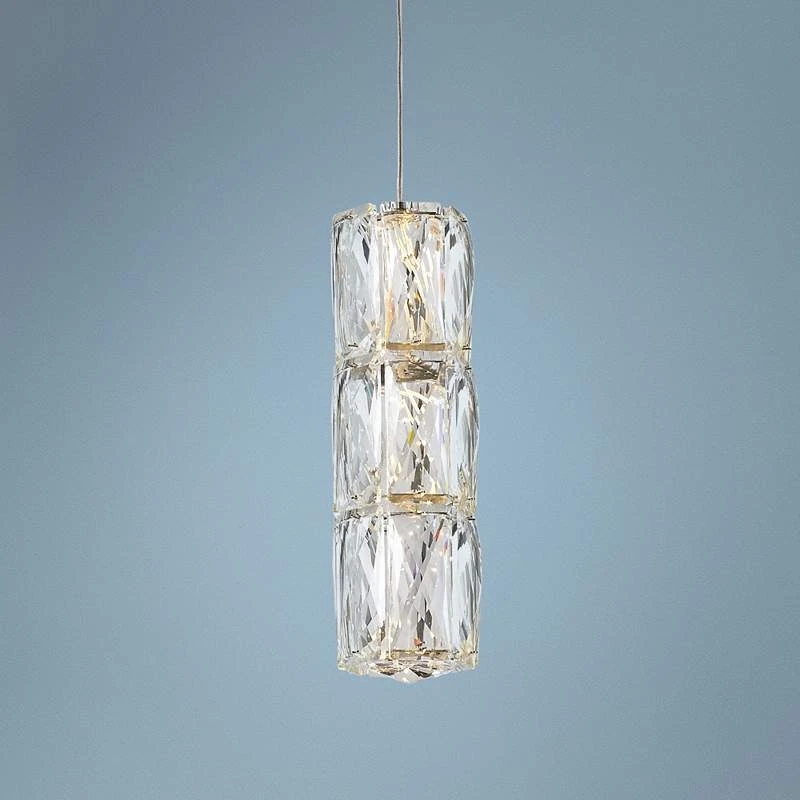 Polaris 6" Wide Chrome And Crystal LED Mini Pendant Light 3 Polaris 6" Wide Chrome And Crystal LED Mini Pendant Light