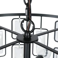 Polia 16 1/2" Wide Black Metal 4-Light Drum Chandelier -Golden Lighting Shop polia 16 and one half inch wide black metal 4 light drum chandelier 663p5views3