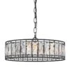 Polia 16" Wide Black Metal 3-Light Drum Chandelier