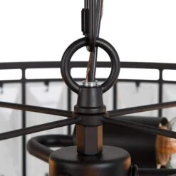 Polia 16" Wide Black Metal 3-Light Drum Chandelier 10 Polia 16" Wide Black Metal 3-Light Drum Chandelier -Golden Lighting Shop polia 16 inch wide black metal 3 light drum chandelier 644p5views3