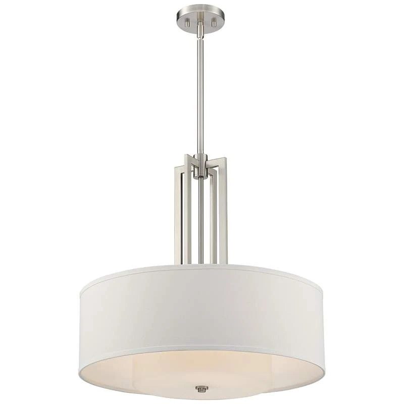 Possini Euro Adriana 24" Wide Brushed Nickel 4-Light Pendant Light 7 Possini Euro Adriana 24" Wide Brushed Nickel 4-Light Pendant Light - Image 5