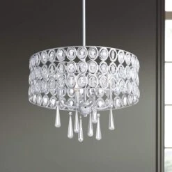Possini Euro Almyra 19" Wide Modern Chrome And Crystal Pendant Light