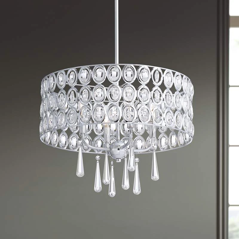 Possini Euro Almyra 19" Wide Modern Chrome And Crystal Pendant Light 3 Possini Euro Almyra 19" Wide Modern Chrome And Crystal Pendant Light