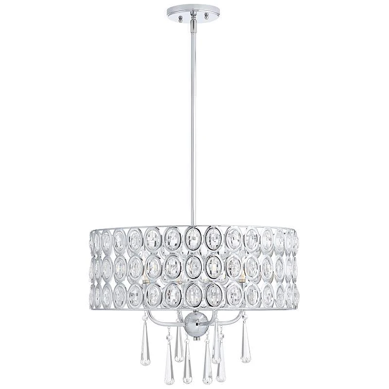 Possini Euro Almyra 19" Wide Modern Chrome And Crystal Pendant Light 8 Possini Euro Almyra 19" Wide Modern Chrome And Crystal Pendant Light - Image 6