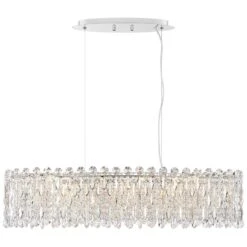 Possini Euro Alyssa 36 1/2" Wide Crystal LED Oval Pendant Chandelier -Golden Lighting Shop possini euro alyssa 36 and one half inch wide crystal led oval pendant chandelier 64r71views4