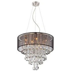Possini Euro Bretton 22" Wide Brushed Nickel Crystal Chandelier -Golden Lighting Shop possini euro bretton 22 inch wide brushed nickel crystal chandelier u3573views3