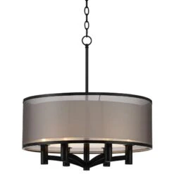 Possini Euro Caliari 22" Wide Black 6-Light Double Shade Pendant 9 Possini Euro Caliari 22" Wide Black 6-Light Double Shade Pendant -Golden Lighting Shop possini euro caliari 22 inch wide black 6 light double shade pendant 420h0