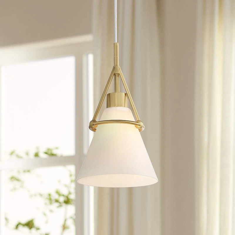 Possini Euro Casmere 7 1/2" Wide Modern Gold Cone Mini Pendant 3 Possini Euro Casmere 7 1/2" Wide Modern Gold Cone Mini Pendant