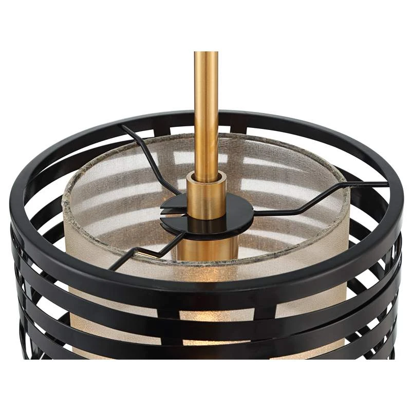 Possini Euro Cassia 9 1/2" Wide Antique Brass Gloss Black Mini Pendant 6 Possini Euro Cassia 9 1/2" Wide Antique Brass Gloss Black Mini Pendant - Image 4