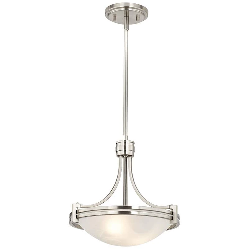 Possini Euro Deco 12 1/2" Wide Brushed Nickel 2-Light Pendant 5 Possini Euro Deco 12 1/2" Wide Brushed Nickel 2-Light Pendant - Image 3