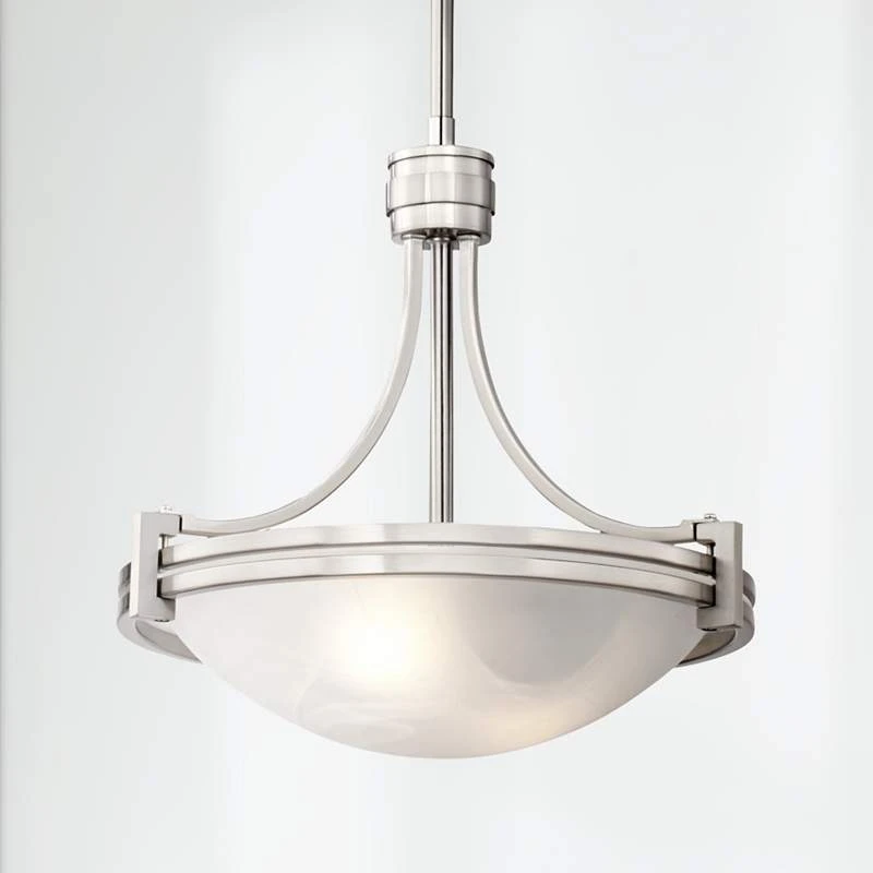 Possini Euro Deco 12 1/2" Wide Brushed Nickel 2-Light Pendant 4 Possini Euro Deco 12 1/2" Wide Brushed Nickel 2-Light Pendant - Image 2