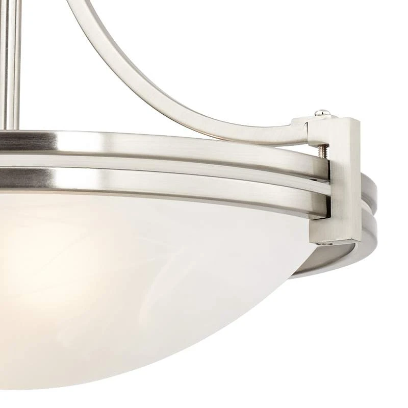 Possini Euro Deco 12 1/2" Wide Brushed Nickel 2-Light Pendant 6 Possini Euro Deco 12 1/2" Wide Brushed Nickel 2-Light Pendant - Image 4