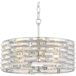 Possini Euro Ebbets 18" Wide Chrome Round Pendant Light 10 Possini Euro Ebbets 18" Wide Chrome Round Pendant Light -Golden Lighting Shop possini euro ebbets 18 inch wide chrome round pendant light 9h360