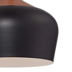 Possini Euro Felton 12" Wide Black And Faux Wood Modern Mini Pendant -Golden Lighting Shop possini euro felton 12 inch wide black and faux wood modern mini pendant 1g928views1
