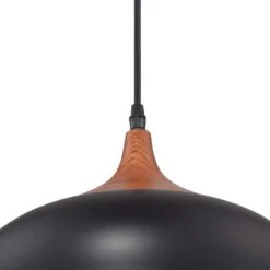 Possini Euro Felton 12" Wide Black And Faux Wood Modern Mini Pendant -Golden Lighting Shop possini euro felton 12 inch wide black and faux wood modern mini pendant 1g928views2
