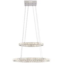 Possini Euro Glenna 23 3/4" Wide Chrome 2-Ring LED Pendant Light -Golden Lighting Shop possini euro glenna 23 and three quarter inch wide chrome 2 ring led pendant light 64x10views3