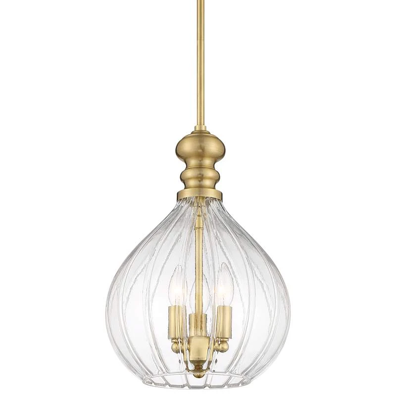 Possini Euro Houten 11 1/2" Wide Soft Gold 3-Light Glass Mini Pendant 4 Possini Euro Houten 11 1/2" Wide Soft Gold 3-Light Glass Mini Pendant - Image 2